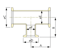 Vacuum component KF T-piece