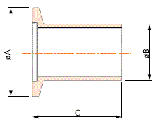 KF Vacuum component weld flange long