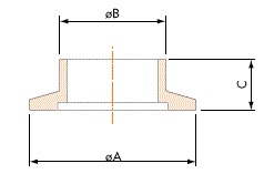 KF Vacuum component weld flange short