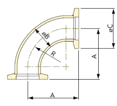 Vacuum component KF elbow