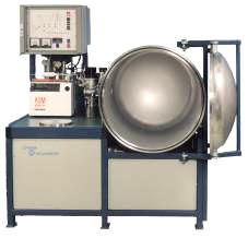 Helium leak test system for circuit breakers with helium leak testing instrument Alcatel ASM120