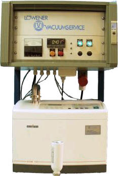 Manual semi-automatic helium leak testing machine with Alcatel helium leak tester ASM 142
