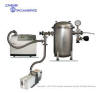 Manual helium leak test equipment with helium leak detector, vacuum pump and vacuum chamber