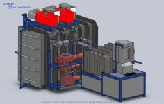 Helium leak testing high voltage switchgear with one big and one small chamber.