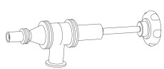 Vacuum pumping port with plug and manipulator. NW16KF.