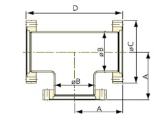 T-piece, fixed, CF-F