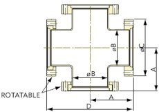 X-piece, 2 flanges rotatable