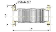 Flexible metal hoses, CF, one flange rotatable