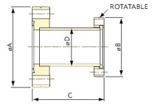 Reduction piece, small flange rotatable