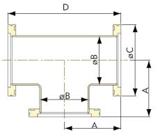 vacuum component ISO T-piece