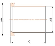 Vacuum welding flange ISO with pipe