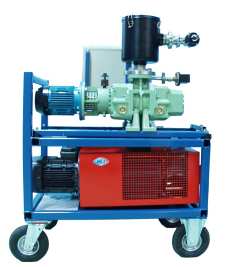 Vacuum pumping system Mil's E200 PedroGil roots 200. Click for bigger picture in new window.