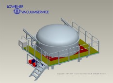 Vacuum drying plant with vertical chamber and heating