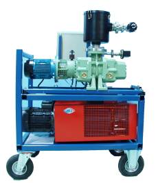 Pumping unit with Pedro Gil roots pump and Mils vacuum pump