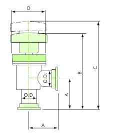 Manual angle valve with O-ring bonnet seal NW25KF