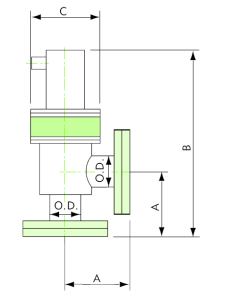 Pneumatic angle valves with bonnet seal of metal NW16CF-NW100CF