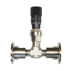 Vacuum needle valve with 25KF-flanges