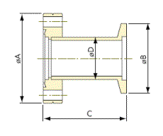 Vakuum komponent rostfri CF/KF-reduktion ritning