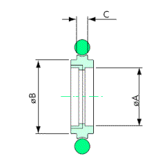 Vakuum komponent centrerring med nät KF ritning