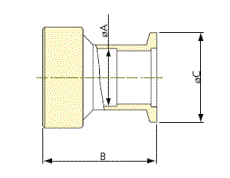 Vakuum komponent rostfri  KF-rör-adapter ritning