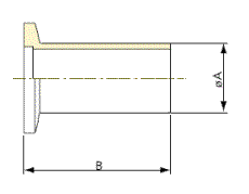 Vakuum komponent rostfri  slangkoppling rak ritning