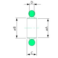 Vakuum komponent ISO centrerring med O-ring viton®*, ritning