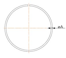 ISO delad håll-ring, ritning